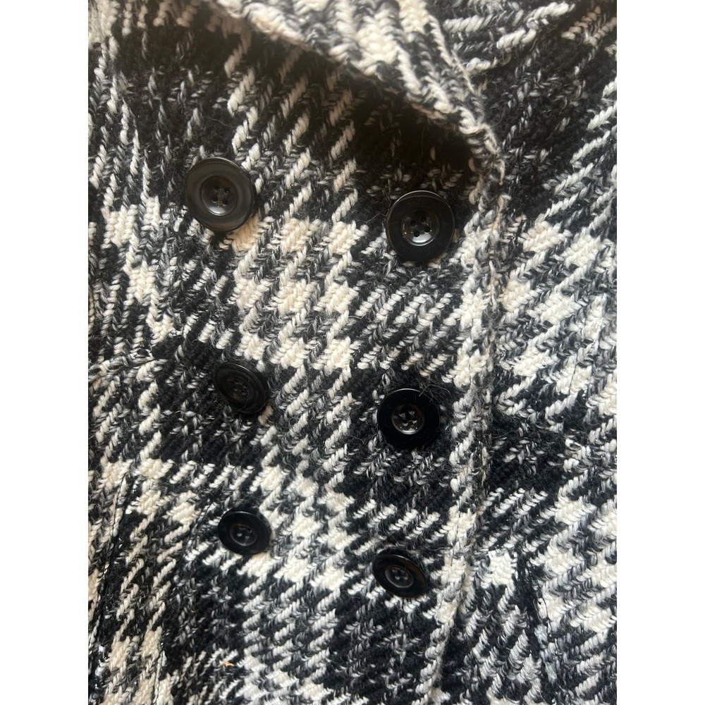 White‎ House Black Market houndstooth /plaid coat with belt. Made in USA SZ SM. - Picture 5 of 5